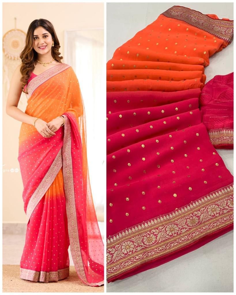 Brahmashatra 01 Goli By Aab Georgette Designer Saree Wholesalers In Delhi